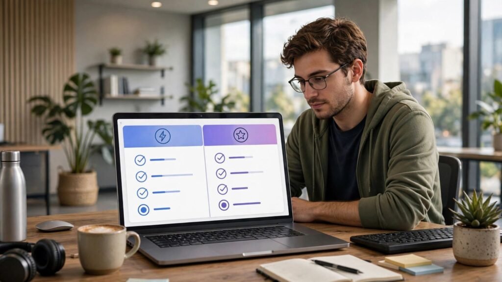 Comparison of ChatGPT, Gemini and Claude free AI chatbots on a laptop screen, 2026